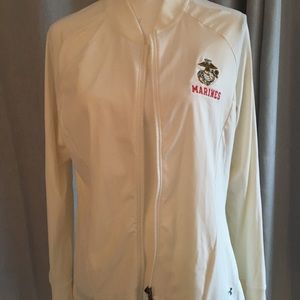 Zip up track jacket. Marine Corps logo